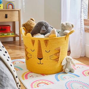 Tiger Fabric Storage Basket Yellow