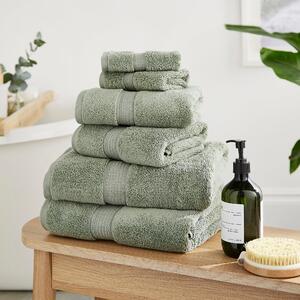 Set of 6 Plush Cotton Towel Bale Sage (Green)