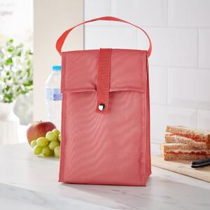Coral Fold Over Lunch Bag Coral (Pink)