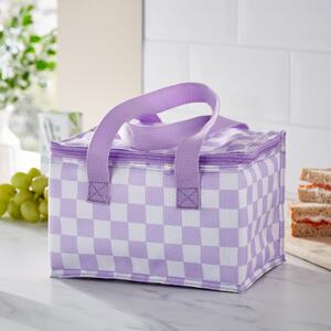 Checkerboard Lilac Sqaure Lunch Bag Lilac (Purple)