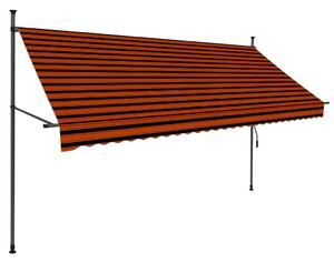 Manual Retractable Awning with LED 300 cm Orange and Brown