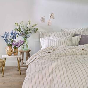 Piglet Pear Ticking Stripe Linen Pillowcases (Pair) Size Square | 100% European Linen