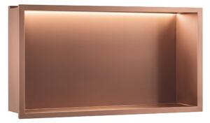 Bathroom shelf LED 30x60 brush copper