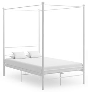 Canopy Bed Frame White Metal 140x200 cm
