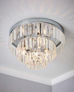 Ceiling Light with 3 Tier Glass Drops