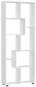 HOMCOM Freestanding 8-Tier Bookcase: With Melamine Surface, Anti-Tipping Foot Pads, Modern Home Display Storage Grid Stand, White Aosom UK