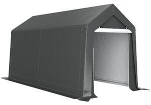 Outsunny Portable Shed, Garden Storage Shed with Window and Door for Motorcycles, Bicycles, 3.6 x 2.1m, Dark Grey Aosom UK