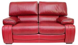 Livorno Handmade 2 Seater Sofa Settee Genuine Italian Red Real Leather