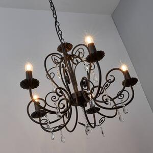 5-bulb chandelier Sophina in black