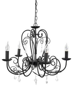 5-bulb chandelier Sophina in black