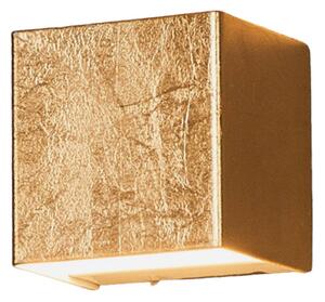 Gold-coloured LED wall lamp Quentin, 9 cm