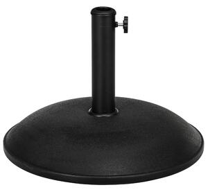 Outsunny 20kg Parasol Base Heavy Duty Cement Umbrella Base Round-Grey/Black Aosom UK