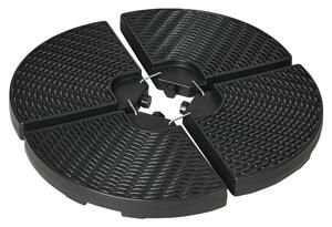 Outsunny 4PC Parasol Base Set, Wicker Effect Patio Umbrella Weights, Water/Sand Fillable with Handles