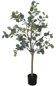 HOMCOM Decorative Artificial Plant, 5ft/ 150cm Silk Eucalyptus Tree with 230 Silver Dollar Leaves in Pot, Fake Plant for Home, Office, Living Room, Indoor Decor