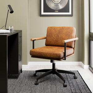 Arbour Brown Faux Leather Industrial Office Chair