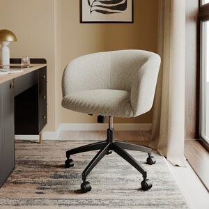 Bella White Boucle Office Chair