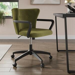 Eliza Olive Velvet Office Chair