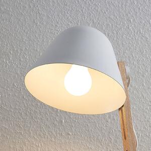 Lindby Tetja table lamp with wooden rod, white