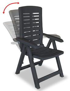 Reclining Garden Chairs 6 pcs Plastic Anthracite