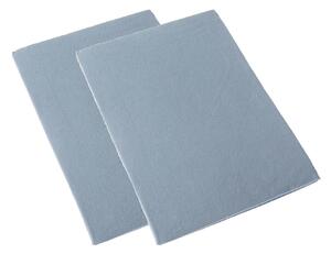 Blue Brushed Cotton Fitted Cot Sheet Pair 100% Cotton, 70 x 140 cm