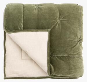 Luxe Velvet Bedspread in Green