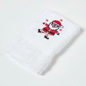 Homescapes Santa Embroidered 100% Cotton Small Christmas Towel