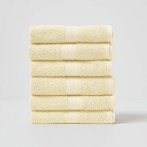 Homescapes Yellow Hand Towel Set of 6 Turkish Cotton