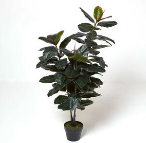 Homescapes Artificial Rubber Plant in Pot 130 cm Tall Fake Ficus