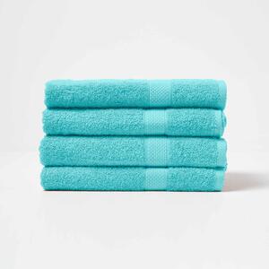 Homescapes Aqua Bath Towel Set of 4 Turkish Cotton