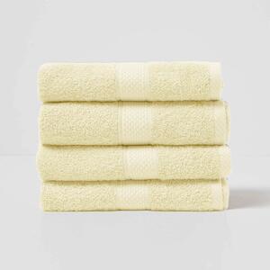 Homescapes Yellow Hand Towel Set of 4 Turkish Cotton