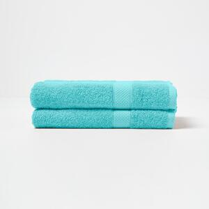 Homescapes Aqua Bath Towel Set of 2 Turkish Cotton