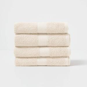 Homescapes Cream Hand Towel Set of 4 Turkish Cotton