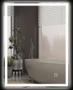 HOMCOM 90 x 70cm LED Bathroom Mirror with Lights, Dimmable Makeup Mirror, Vanity Mirror with 3 Colour, Smart Touch, Anti-Fog Aosom UK