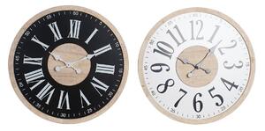 Wall Clock DKD Home Decor Black MDF White (60 x 4,5 x 60 cm)