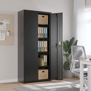 File Cabinet Black 90x40x200 cm Steel