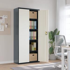 File Cabinet Anthracite and White 90x40x200 cm Steel