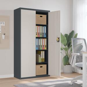 File Cabinet Anthracite and White 90x40x180 cm Steel