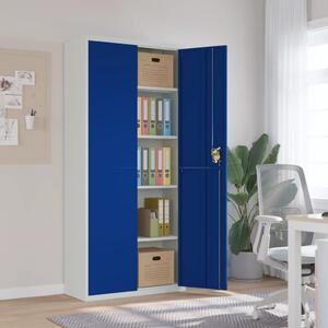 File Cabinet Light Grey and Blue 90x40x200 cm Steel
