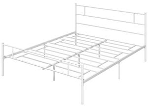 HOMCOM King Bed Frame, Metal Bed Base with Headboard and Footboard, Metal Slat Support and 31cm Underbed Storage Space