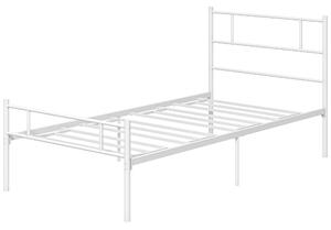 HOMCOM Metal Single Bed Frame with Headboard, Footboard, Metal Slat Support, 31cm Underbed Storage Space