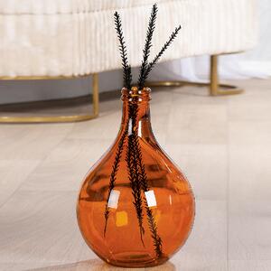 Belmora Glass Round Vase In Shiny Orange