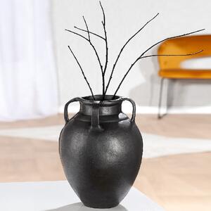 Belmora Aluminum Round Vase In Black