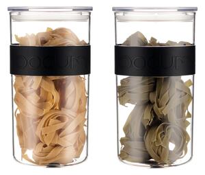 Bodum Presso Set of 2 Black Storage Jars