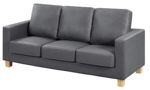 Caridad PU Leather 3 Seater Sofa In Grey