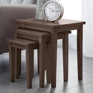 Cadee Wooden Square Nest Of 3 Tables - Walnut