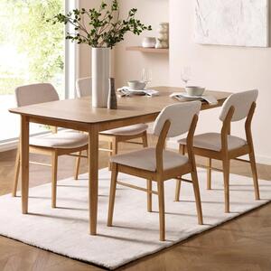 Topeka Brown Wooden Extending Dining Table With 4 Chairs