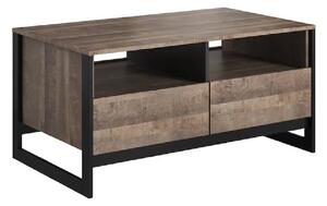 Arvada Wooden Coffee Table With 2 Drawers In Grande Matera Oak