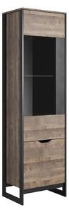 Arvada Wooden Display Cabinet With 2 Doors In Grande Matera Oak