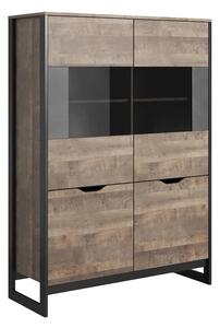 Arvada Wooden Display Cabinet With 4 Doors In Grande Matera Oak