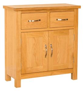 Newlyn Oak Mini Sideboard, Internal Shelf, W:75cm | Modern Light Oak